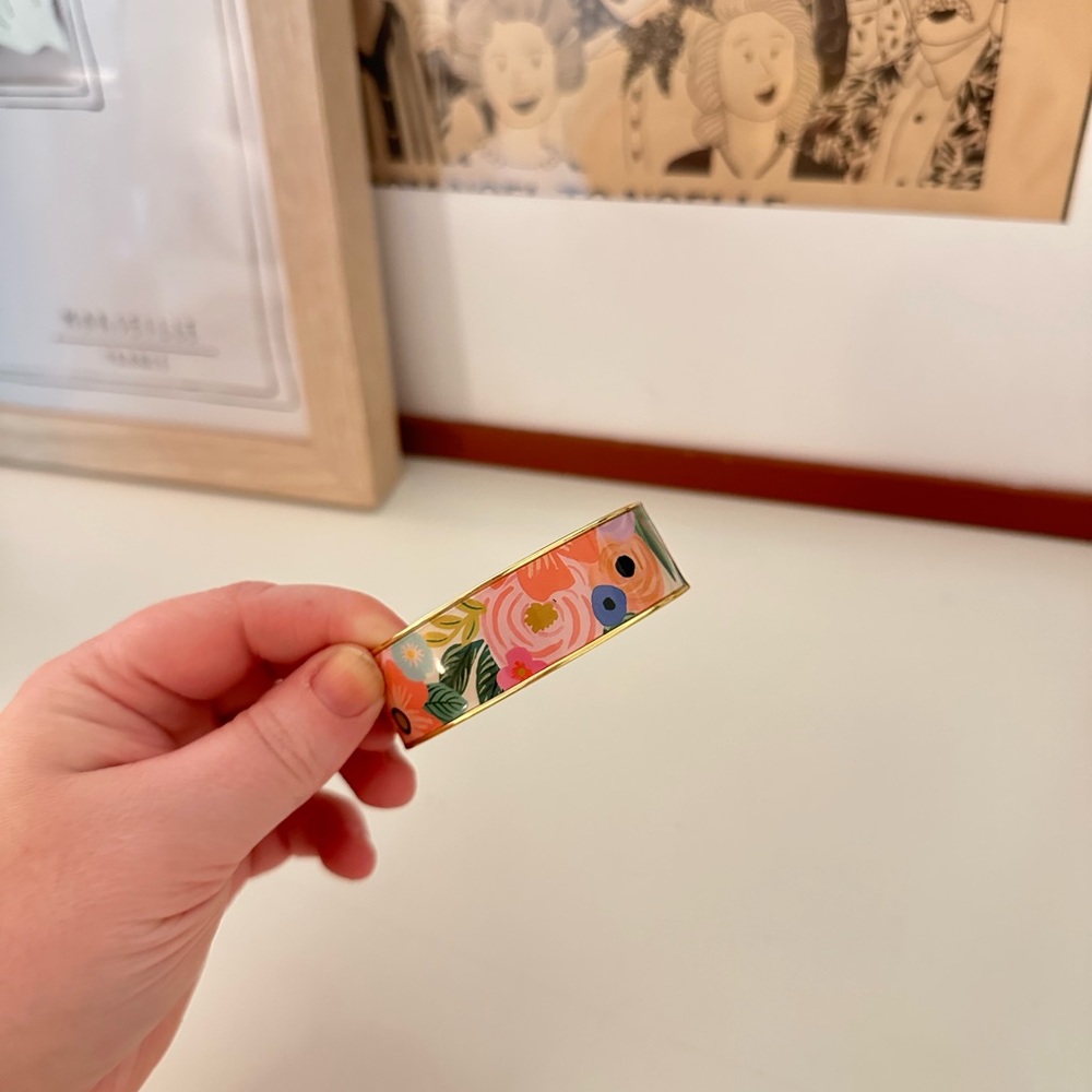 Rifle Paper Co. Floral Gold Cuff Bracelet - Picture 5 of 5